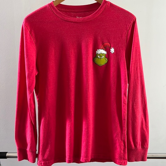 The Grinch Other - The Grinch, men’s small/medium, red, long sleeve T-shirt.